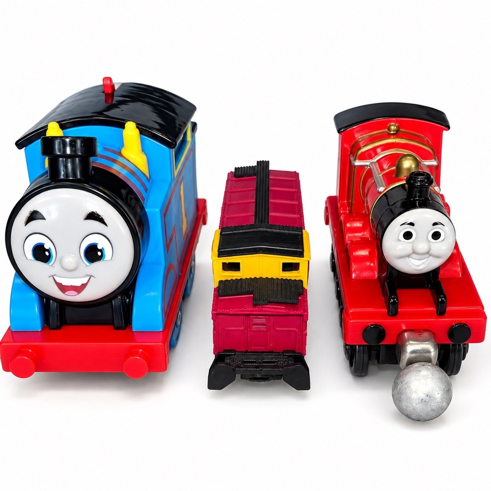 Thomas & Friends 3-Piece Train Lot – Santa Fe Freight Car Kidcore Party Theme